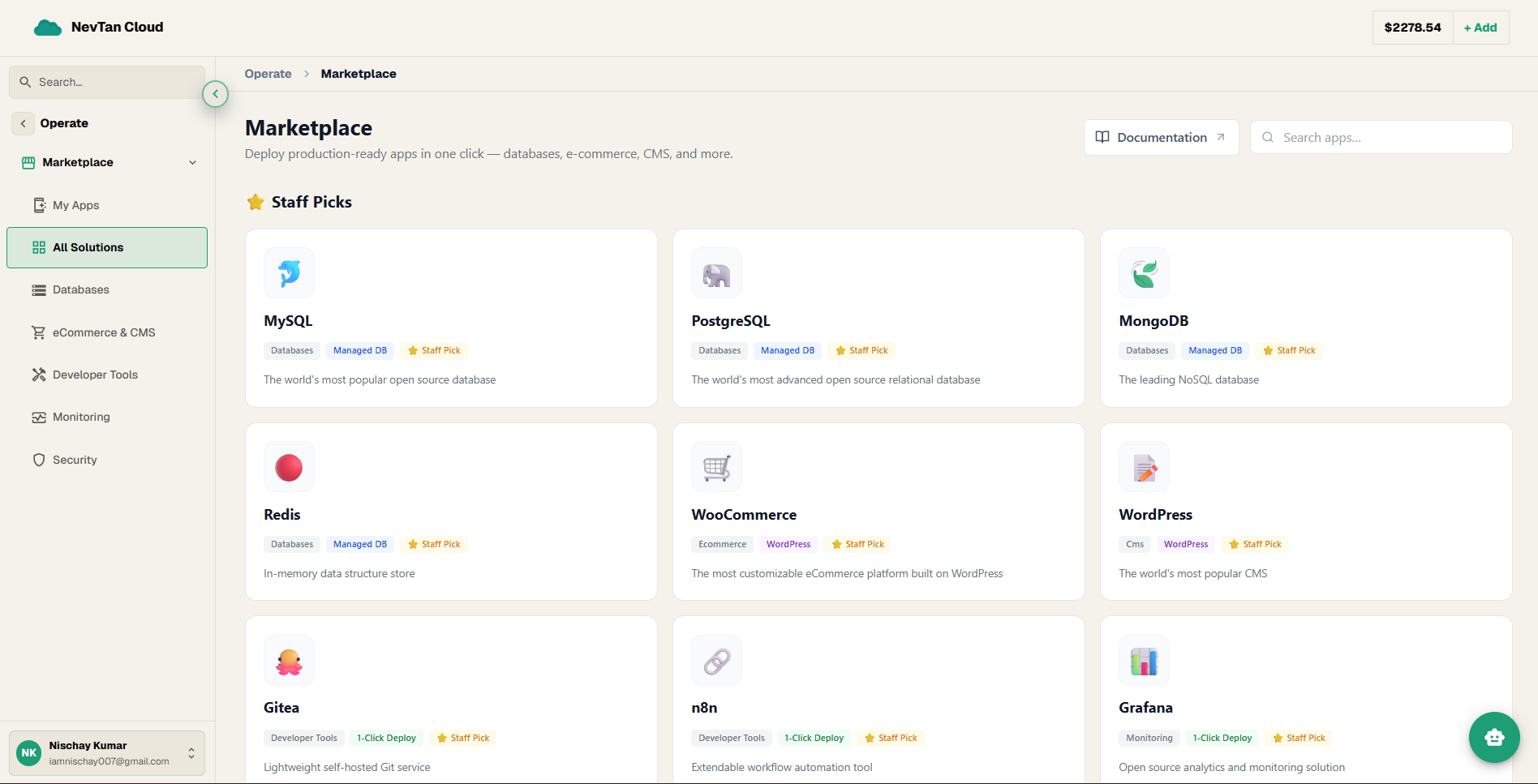 Marketplace catalog filtered to staff-picked featured apps
